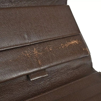 Louis Vuitton Long Wallet Damier Ebène Portefeuille International 09bs120