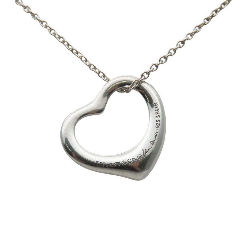 Tiffany & Co Necklace Open Heart 925 Silver Approx 2.3g Silver Accessories