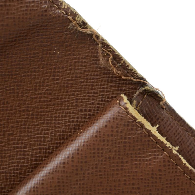 Louis Vuitton LV Logo 2-set Fold Wallet Monogram Leather Brown 01ed973