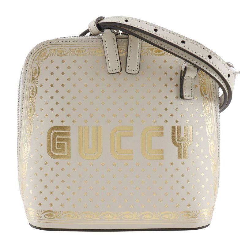Gucci Gussy SAGA 511189 Leather White Women's Shoulder Bag