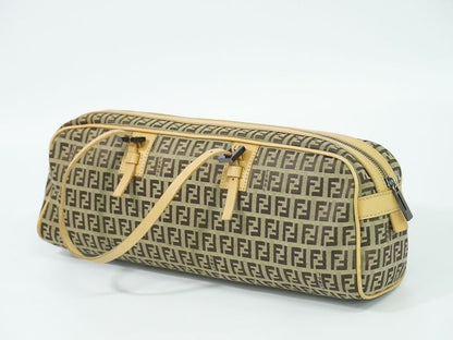 Object Fendi Zucchino Handbag Canvas Beige 8bl006 Zucchino Bag Pre-owned