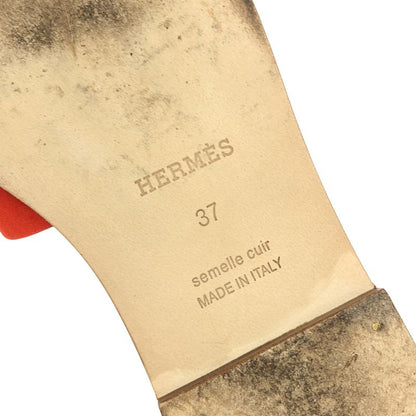 Hermes Oran H Logo Sandals - 37 - Orange - Women
