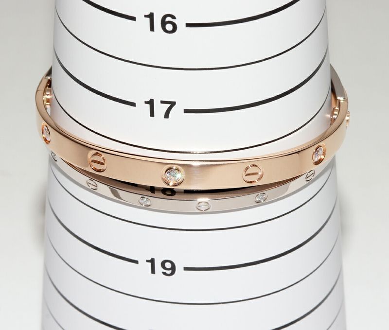 Cartier Bracelet Bangle 18K Pink Gold 18K White Gold Diamond 12p(078ct) Love