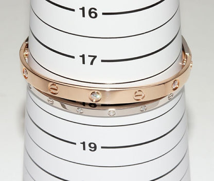 Cartier Bracelet Bangle 18K Pink Gold 18K White Gold Diamond 12p(078ct) Love