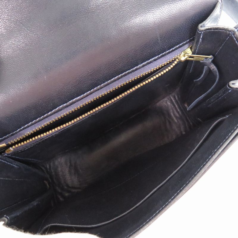 Hermes Vintage Box Calf Black Shoulder Bag Black 0816hermes