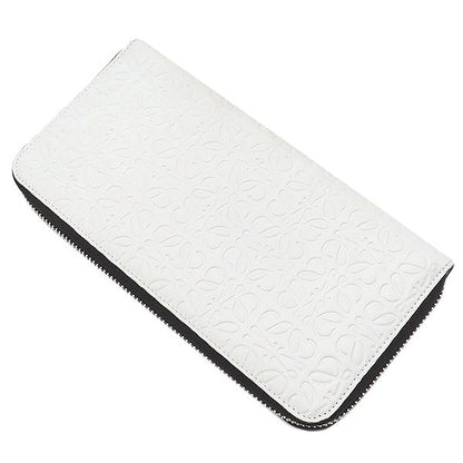 Loewe Long Wallet Repeat Anagram Zip Around Wallet Calfleather White Silver