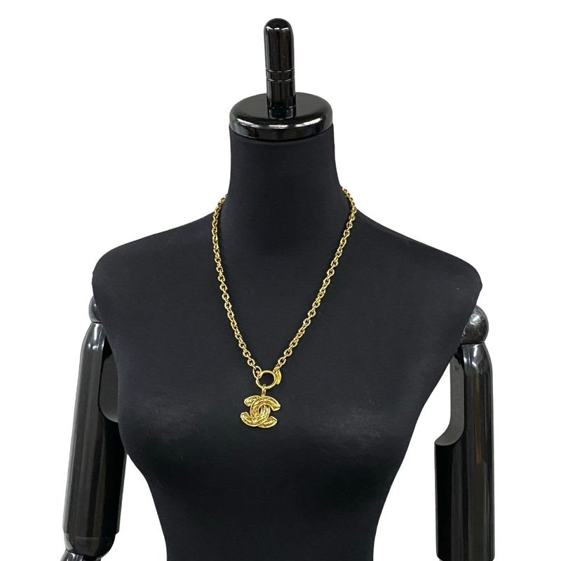 Chanel Coco Mark Motif GP Chain Necklace Pendant