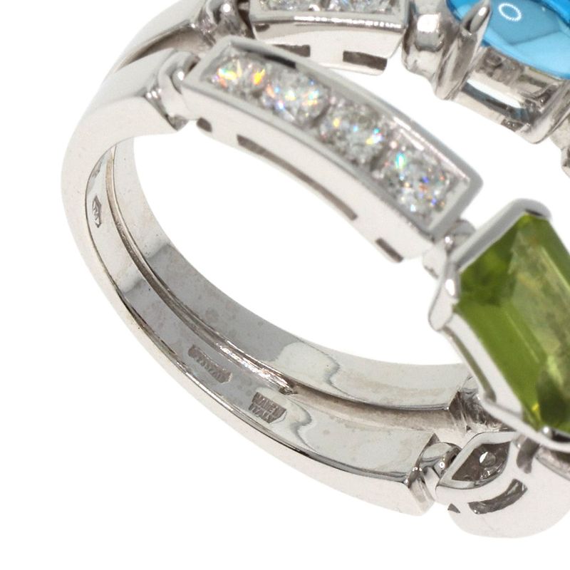 Bvlgari Bulgari Allegra Diamond Multi-colored Stones Ring 18K White Gold Ladies