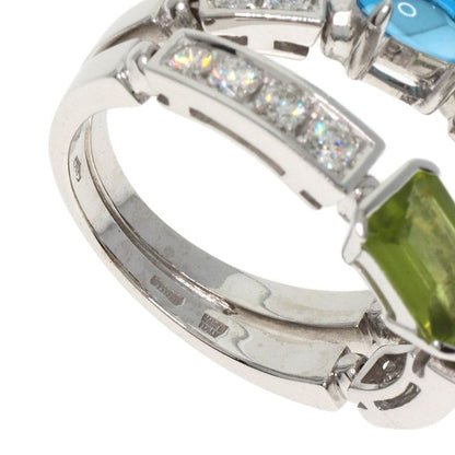 Bvlgari Bulgari Allegra Diamond Multi-colored Stones Ring 18K White Gold Ladies