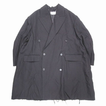 Balenciaga Trimmed and Wrinkled Double Breasted Coat Oversize D Balacia Unisex