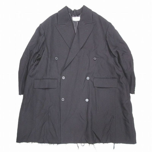 Balenciaga Trimmed and Wrinkled Double Breasted Coat Oversize D Balacia Unisex