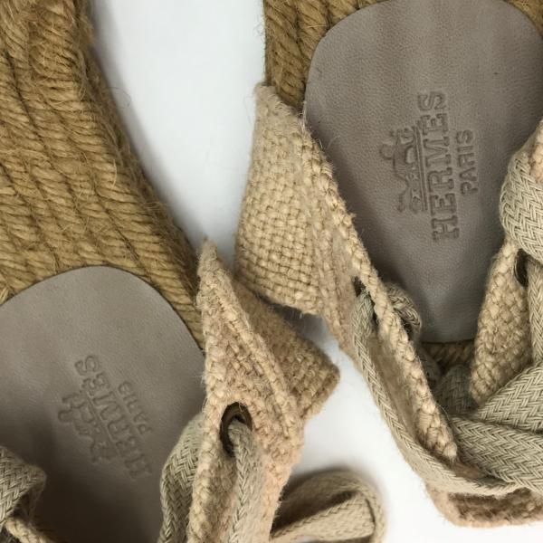 Hermes Espadrille Sandals 39 Blue