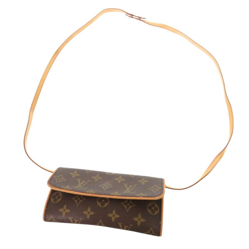Louis Vuitton Pochette Twin PM Monogram M51854 Brown Shoulder Bag LV 0538 Louis