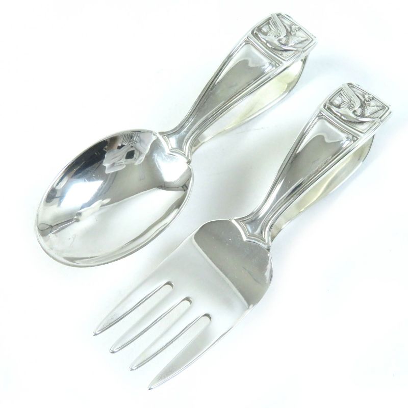 - Tiffany & Co Tiffany & Co Sv925 Loop Baby Spoon Fork Set Of 2 Star Ring