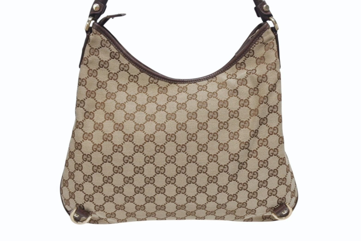 Gucci Bag Handbag GG Canvas Leather Beige Brown Gold — view 3