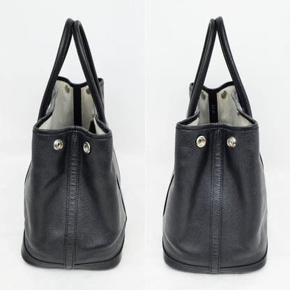 Hermes Garden Party T PM 30 Black Epson T Engraved Leather Hand Tote Bag