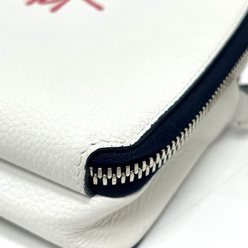 DIOR Shoulder Bag Dior X Stussy Collaboration Leather White