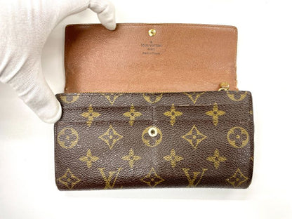 Louis Vuitton Monogram Portefeuille Sarah Long Wallet M61734 Brown Made In