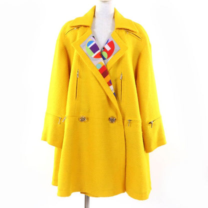 CHANEL P50353w05578 100% Wool Full Logo Lining Crystal Buttons Tweed Coat