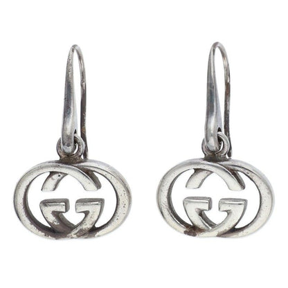 Gucci GG Logo Silver Earrings Men's