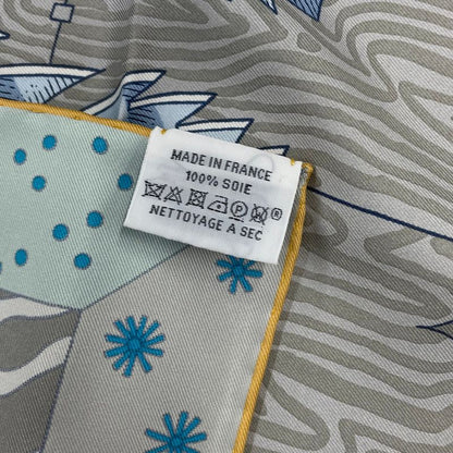 Hermes Carre 90 Le Premier Chant Song Of Beginnings Scarf Multicolor With Box