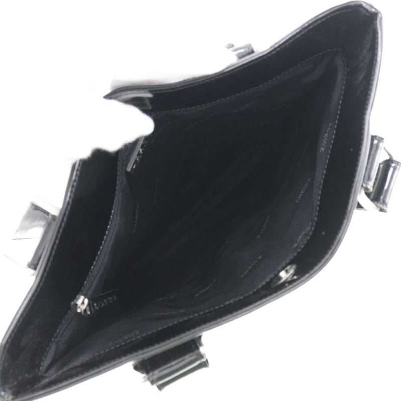 Loewe Anagram Enamel Black Women's Tote Bag