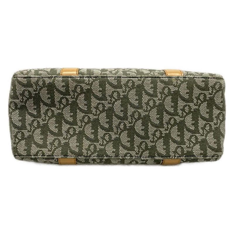 Dior/christian Dior Handbag Trotter Khaki×beige Leather