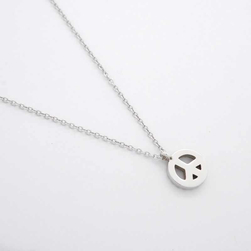 Tiffany & Co Necklace Metro/peace Sign Round Shape Circle 18K White Gold White