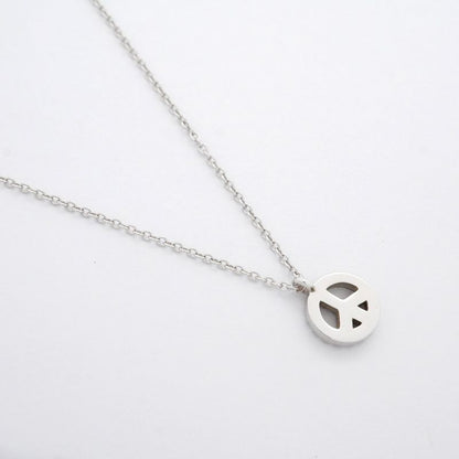 Tiffany & Co Necklace Metro/peace Sign Round Shape Circle 18K White Gold White