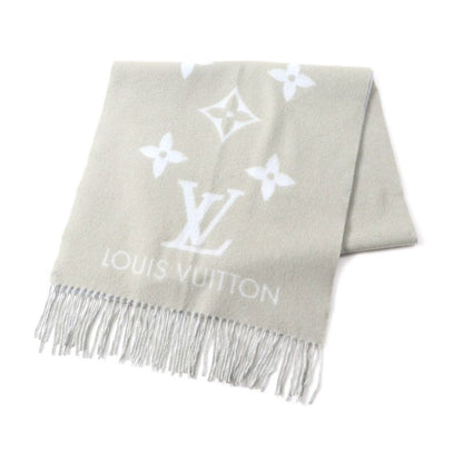 Louis Vuitton M70462 Echarpe Reykjavik 100% Cashmere Stole Grey Light Blue Made