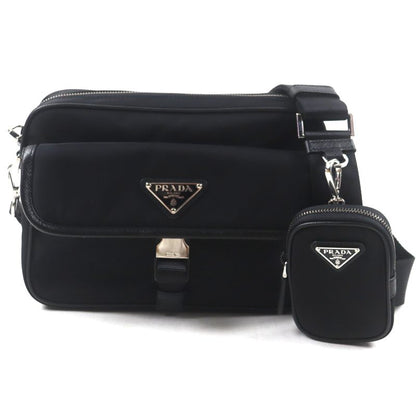 Prada 2vh133 Re-nylon Nylon Saffiano Leather Triangle Logo Triangle Plate
