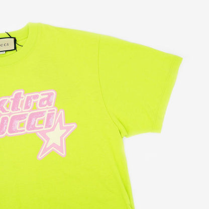 Gucci T-shirt Sequins XS Size 776596 Yellow Pink Cotton Women's Clothing