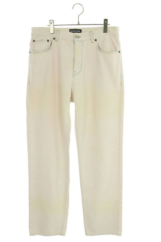 Balenciaga 22AW 662754 Tap04 Damaged Large Baggy Denim Pants Men's M