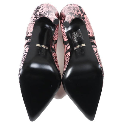 Gucci 738689 GG Rambus Python Print Pointed Toe High Heel Leather Pumps Pink