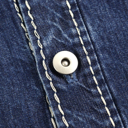 Bottega Veneta 21SS 659272 Lyocell Oversized Cropped Denim Shirt Indigo Blue 46