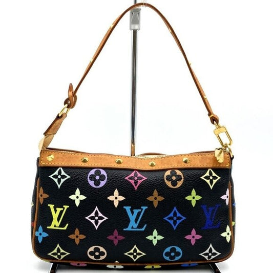 Louis Vuitton Monogram Multicolor Murakami Pochette Pouch Bag Accessories Black