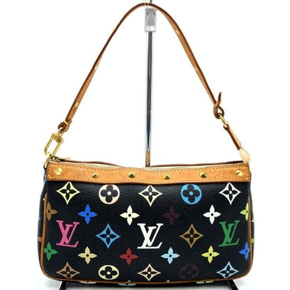 Louis Vuitton Monogram Multicolor Murakami Pochette Pouch Bag Accessories Black