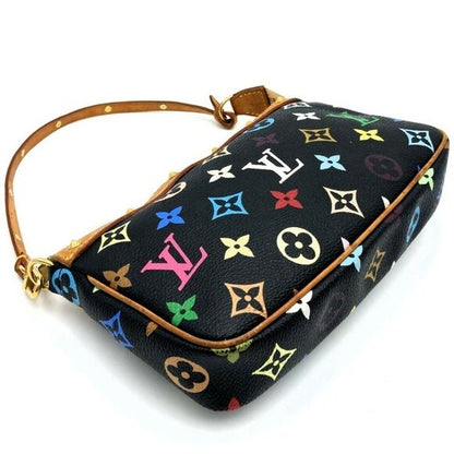 Louis Vuitton Monogram Multicolor Murakami Pochette Pouch Bag Accessories Black