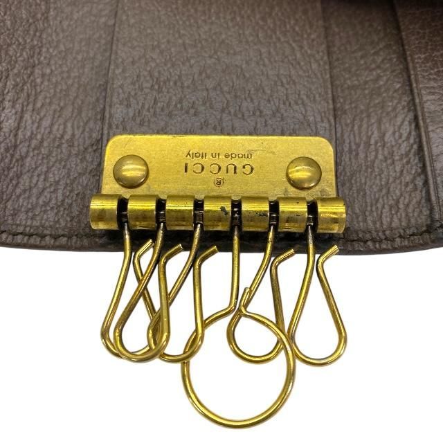 Gucci 603732 GG Supreme 6-stack Key Case Key Hook Canvas Leather Brown