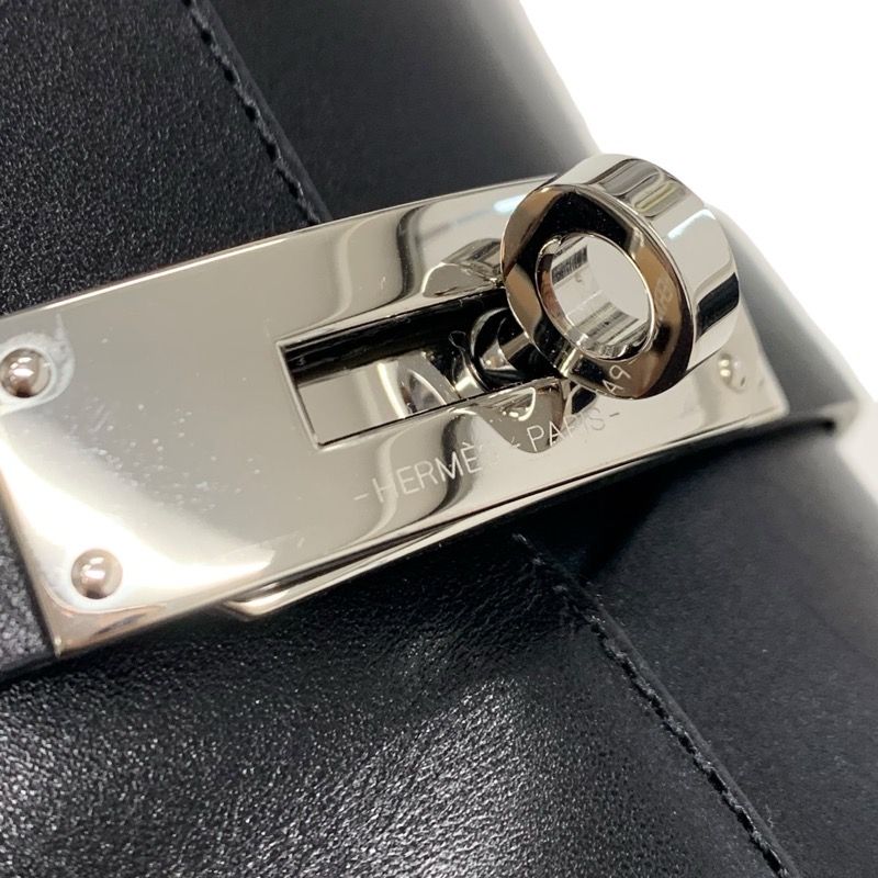 Hermes Neo Boots Short Boots Shoes Leather Black Silver Kelly Hardware