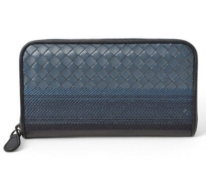 Bottega Veneta Wallet Bottega Veneta Long Wallet With Round Zipper Navy Multi