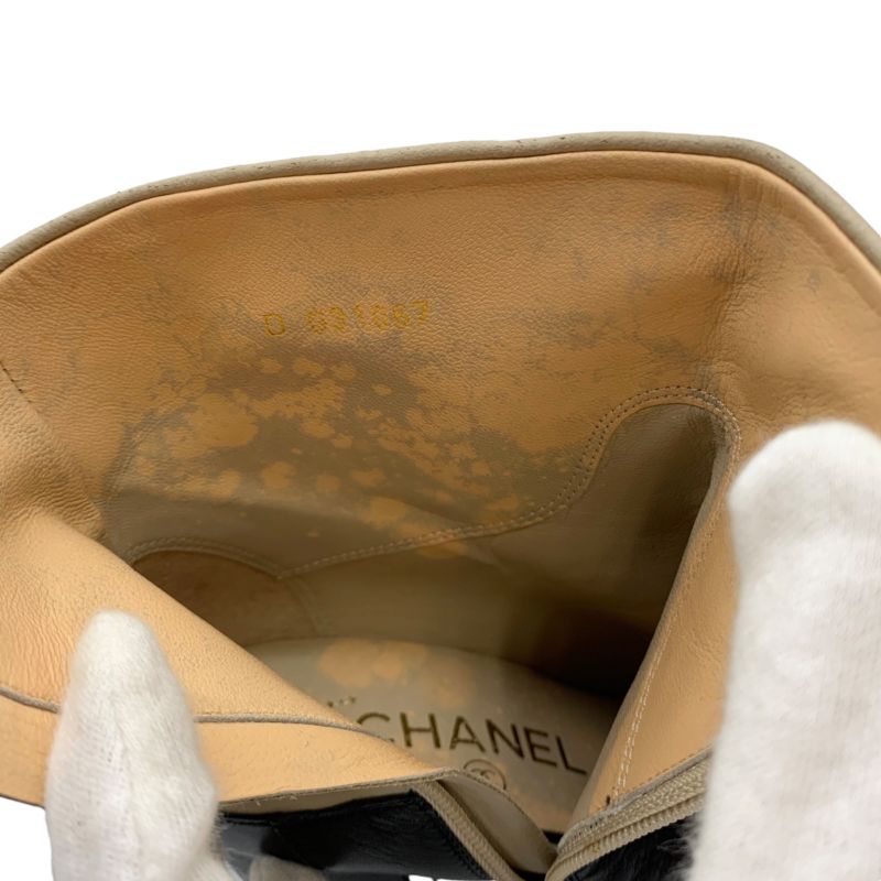 0180 Chanel Coco Mark Short Boots G31067 Size 34 Chanel Bicolor