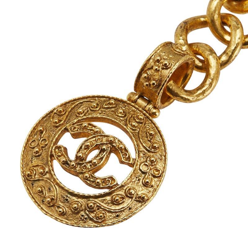 Chanel Vintage Coco Mark Chain Belt Gold Plated Ladies Chanel