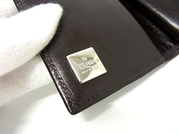 Fendi Zucca Pattern Canvas Bifold Wallet Women's Brown And Black Fm3124