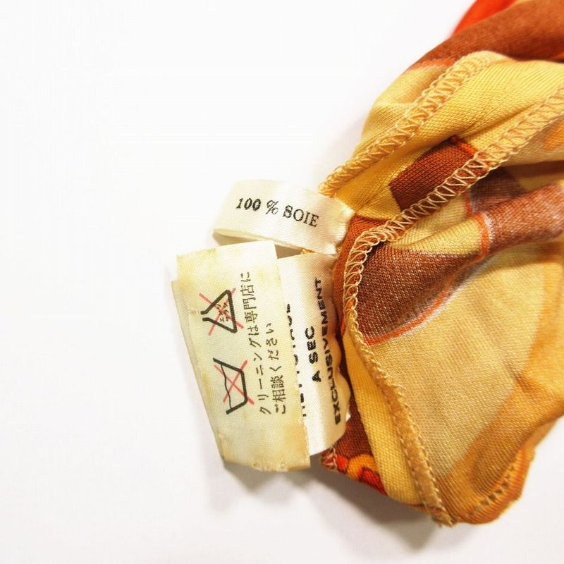 Hermes Silk Belt Pattern Cami Dress Long Dress 2 M Orange Ur23