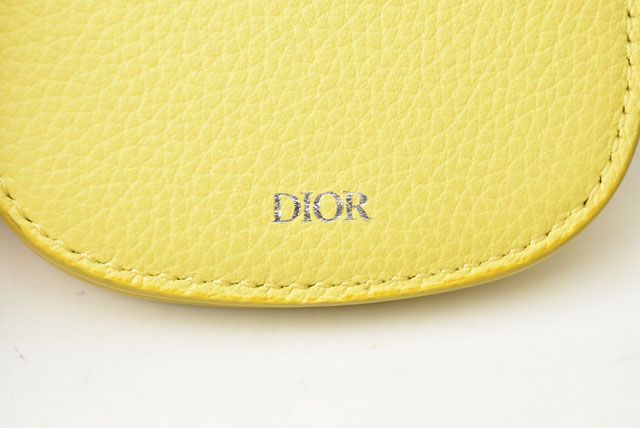 Dior Card Case Coin Case With Key Ring Mini Wallet With Saddle Bag Motif Yellow