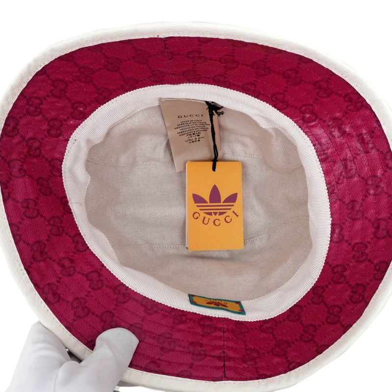 Gucci X Adidas Bucket Hat 728215 M Size 58cm (22.83in) Red Unisex
