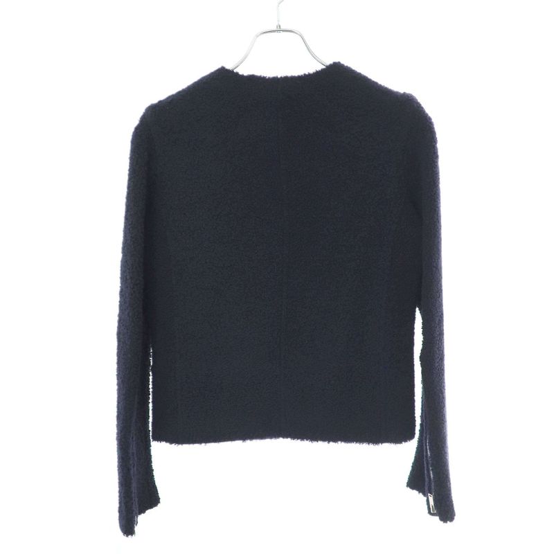 Celine by Phoebe Philo Mouton Leather Riders Jacket 2 5k10 5164 Navy 34