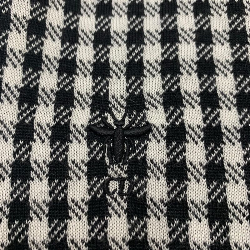 Christian Dior Top Black White Logo Check Knit Sleeveless