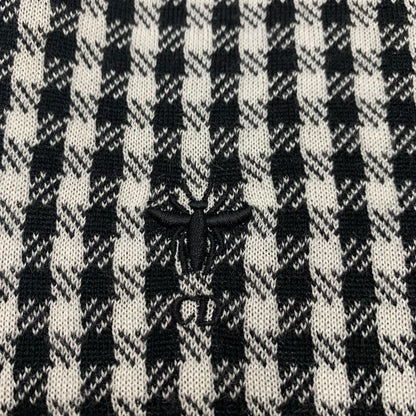 Christian Dior Top Black White Logo Check Knit Sleeveless